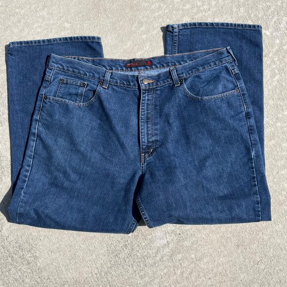 Perry Ellis Mens‎ Straight Leg Jeans Blue Denim Cotton Poly Size 42 x 30 - Picture 7 of 7